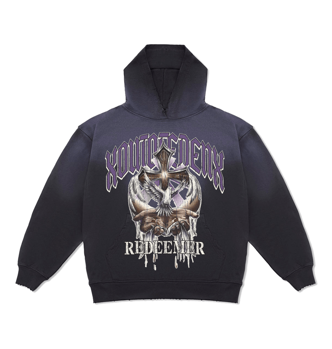 Potassium Black Printed Hoody Front